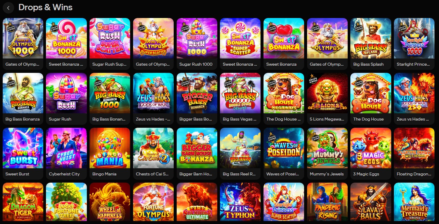 パリマッチ カジノのスロットゲーム画面